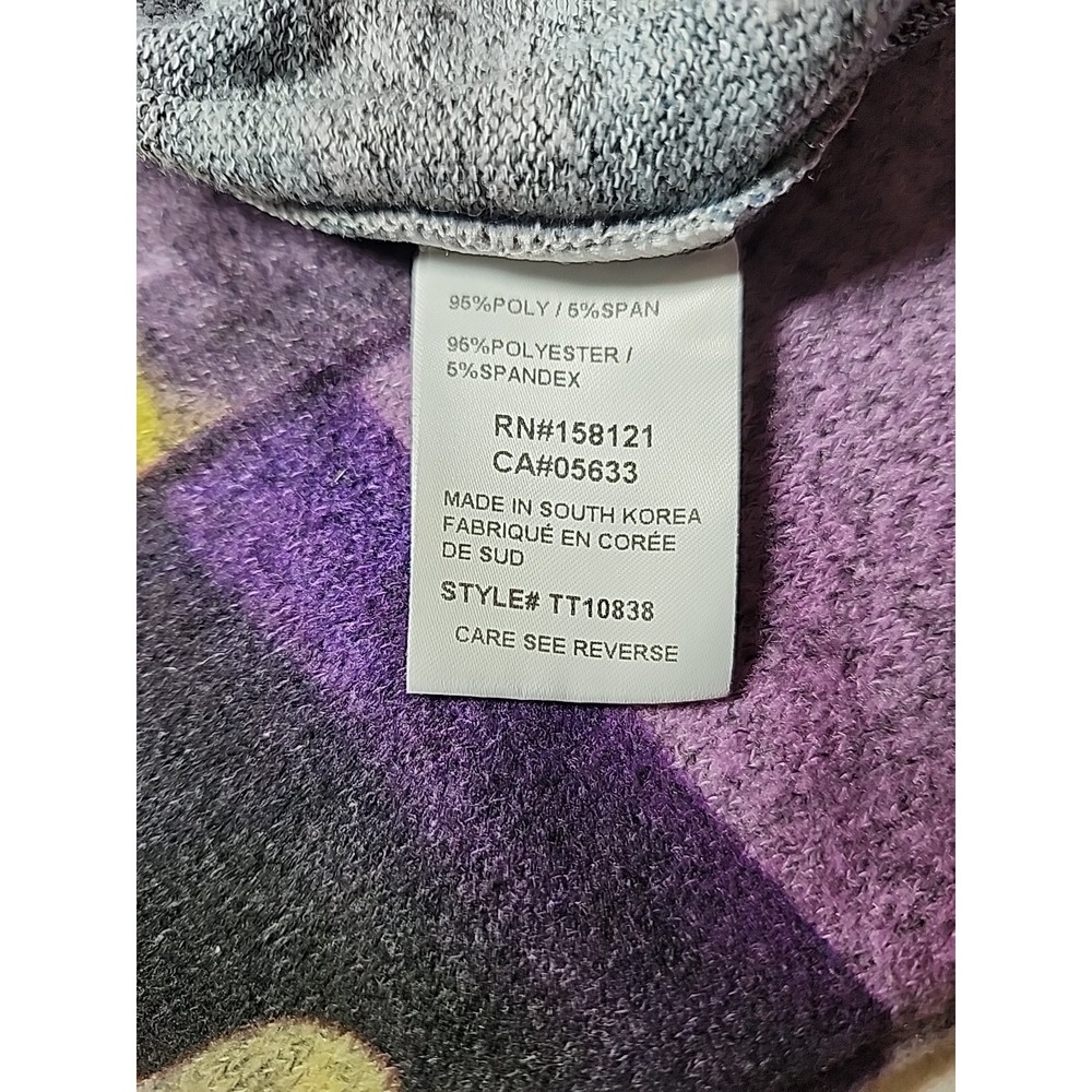 Trisha Tyler Colorful Abstract Button-Down Shirt/ Cardigan Size Large - Picture 7 of 8